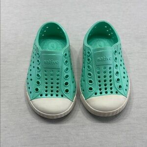 Native Green and White Water Shoes Lightweight Slip-On